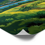 Poster Illustration de voyage vintage Diamond Head Hawaii (Coin)