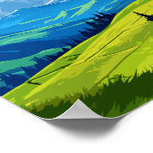 Poster Illustration de voyage vintage Dolomite Alpes Ital (Coin)