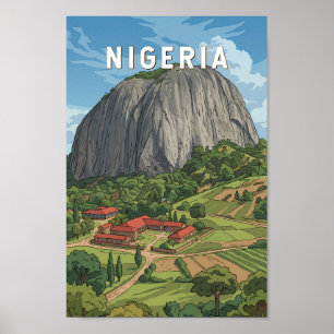 Poster Illustration de voyage vintage du Nigeria