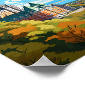 Poster Illustration de voyage vintage du Québec Canada (Coin)