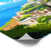 Poster Illustration de voyage vintage en Crète Grèce (Coin)