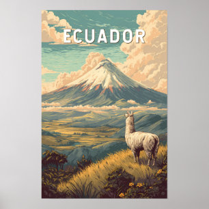Poster Illustration de voyage vintage Équateur