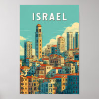 Illustration de voyage vintage Israël