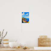 Poster Illustration de voyage vintage Ithaca Grèce (Cuisine)