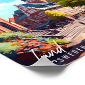 Poster Illustration de voyage vintage Lund Suède (Coin)