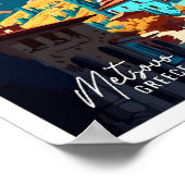 Poster Illustration de voyage vintage Metsovo Greece Art (Coin)