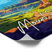 Poster Illustration de voyage vintage Mount Olympus Greec (Coin)