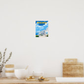 Poster Illustration de voyage vintage Mykonos Greece (Cuisine)
