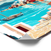 Poster Illustration de voyage vintage Naxos Greece (Coin)