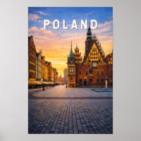 Illustration de voyage vintage Pologne