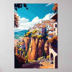 Poster Illustration de voyage vintage Ronda Spain