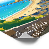 Poster Illustration de voyage vintage Saint Malo France (Coin)