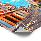 Poster Illustration de voyage vintage Salvador Brazil (Coin)