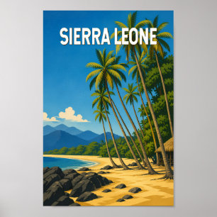 Poster Illustration de voyage vintage sur la Sierra Leone