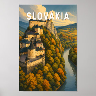 Poster Illustration de voyage vintage sur la Slovaquie