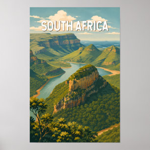 Poster Illustration de voyage vintage sur l'Afrique du Su