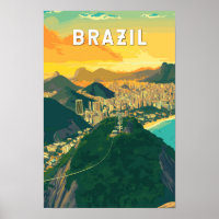 Illustration de voyage vintage sur le Brésil