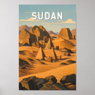 Poster Illustration de voyage vintage sur le Soudan