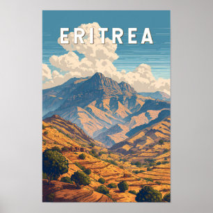 Poster Illustration de voyage vintage sur l'Érythrée