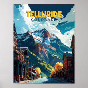 Poster Illustration de voyage vintage Telluride Colorado