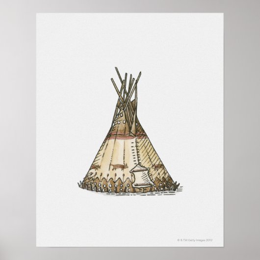 Poster Illustration de wigwam (Devant)