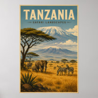 Illustration de zèbre de safari en Tanzanie Art de