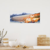 Poster Illustration de Zeppelin éclatant en flammes (Cuisine)