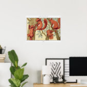 Poster Illustration d'écureuil vintage (Bureau à domicile)