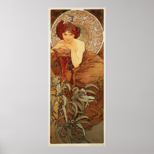 Poster Illustration d'émeraude par Alphonse Mucha