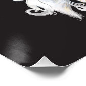 Poster Illustration d'encre de chèvre noire et blanche (Coin)