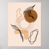 Poster Illustration des femmes Boho Abstraites, Tons Terr (Devant)