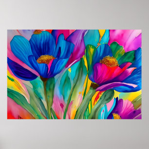 Poster Illustration des fleurs florales