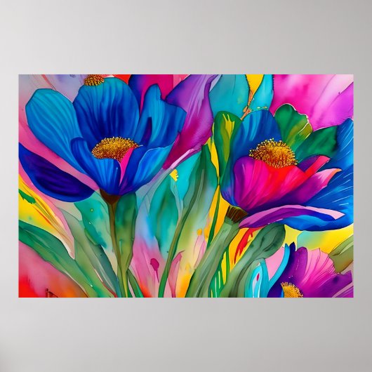 Poster Illustration des fleurs florales (Devant)
