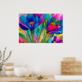 Poster Illustration des fleurs florales (Cuisine)