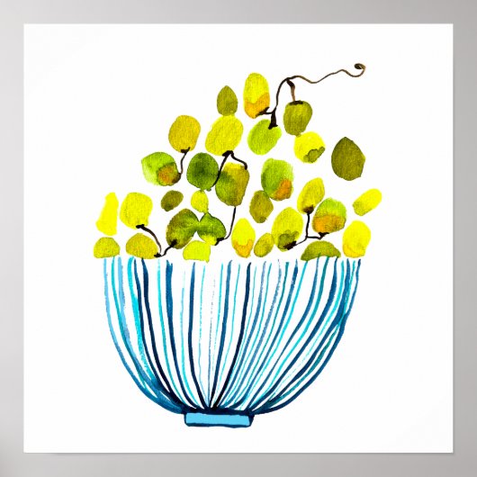 Poster Illustration des fruits de l'aquarelle des raisins (Devant)
