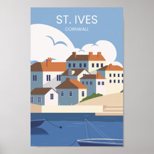 Poster Illustration des lieux de voyage célèbres de St Iv