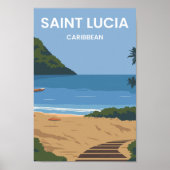 Poster Illustration des lieux de voyage de Sainte-Lucie d (Devant)