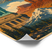 Poster Illustration des monuments américains des États-Un (Coin)
