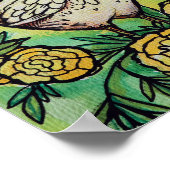 Poster Illustration des poulets à fleurs et poulets (Coin)