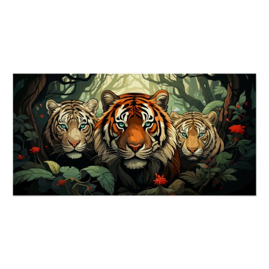 Poster Illustration des tigres (Devant)