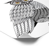 Poster Illustration détaillée de la Chouette, art vectori (Coin)