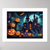 Poster Illustration d'Halloween frappant Papier peint de  (Devant)