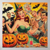 Poster Illustration d'Halloween vintage (Devant)