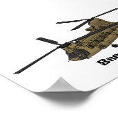 Poster illustration d'hélicoptère militaire Chinook (Coin)