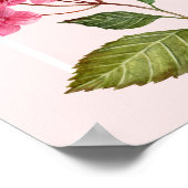Poster Illustration d'hydrangeas roses en aquarelle (Coin)