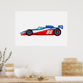 Poster Illustration d'impression de voiture de course For (Cuisine)