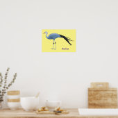 Poster Illustration d'oiseau de grue bleue (Cuisine)