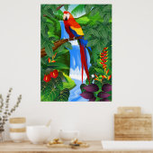 Poster Illustration d'oiseau de Macaw (Cuisine)