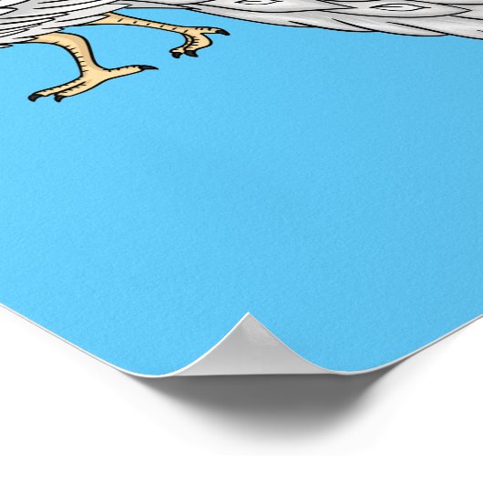 Poster Illustration d'oiseau de paon blanc (Coin)