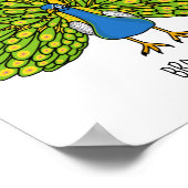 Poster Illustration d'oiseau de paon brillant (Coin)